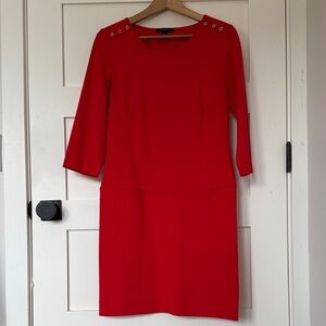 Banana Republic Shift Dress Vibrant Red Mini Sz XS